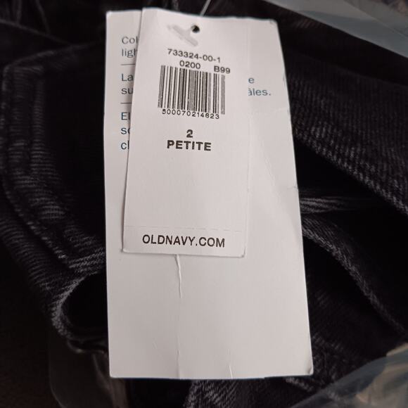 Old Navy Overall Size 2 Black Jack Denim Petite Distressed Adjustable Straps NWT - Picture 10 of 11